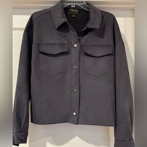 Truth By Republic Charcoal Faux Suede Jacket- Size Medium